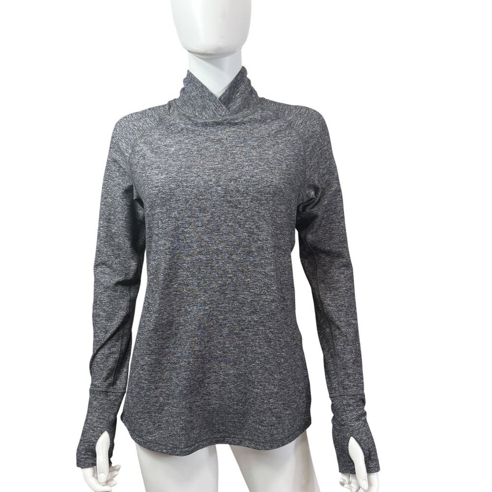 Lululemon Warm Your Core Womens 8 Gray Heathered Long Sleeve Knit Pullover